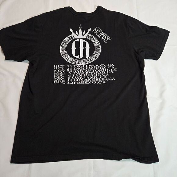 CHRISTIAN NODAL SULLEN ART CONCERT TOUR SHIRT MEXICAN SINGER BLACK SHIRT MENS XL - Picture 6 of 6